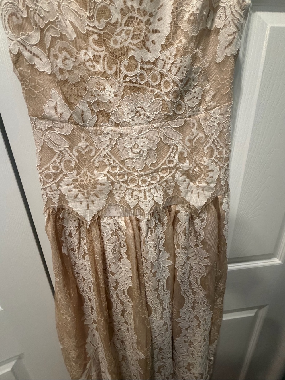 Metisu Blush Lace Overlay Midi Dress - Picture 4 of 8
